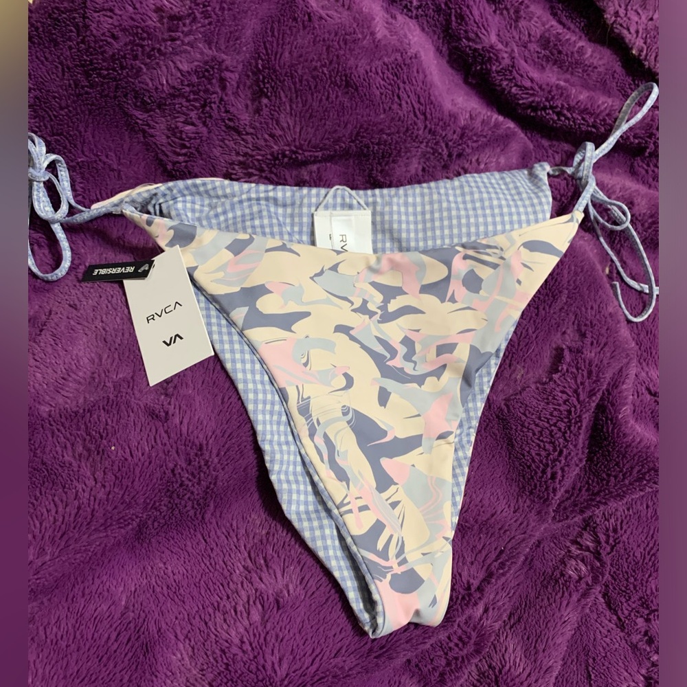 RVCA high cut string bikini bottoms xl NWT